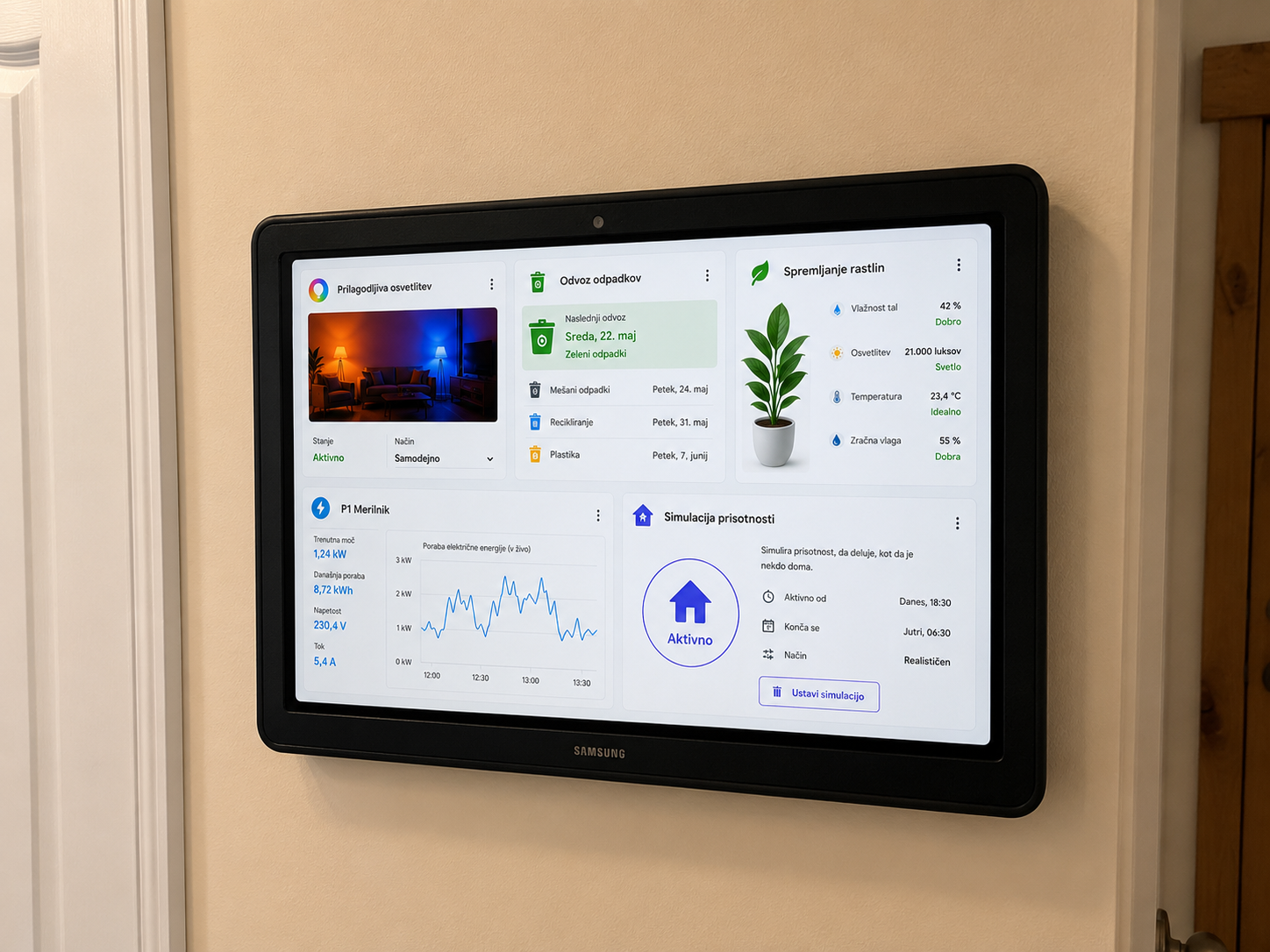 Home Assistant dashboard za pametni dom